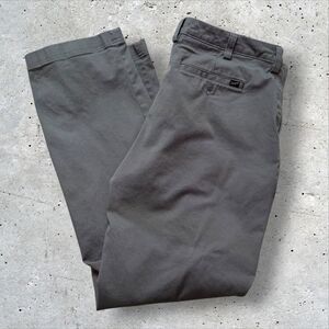 Duluth Trading Chino Pants Mens Gray Flat Front Straight Leg Work Sz 40x34